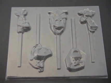 514sp Animals of Maddy Chocolate or Hard Candy Lollipop Mold 514sp Animals of Maddy Chocolate or Hard Candy Lollipop Mold